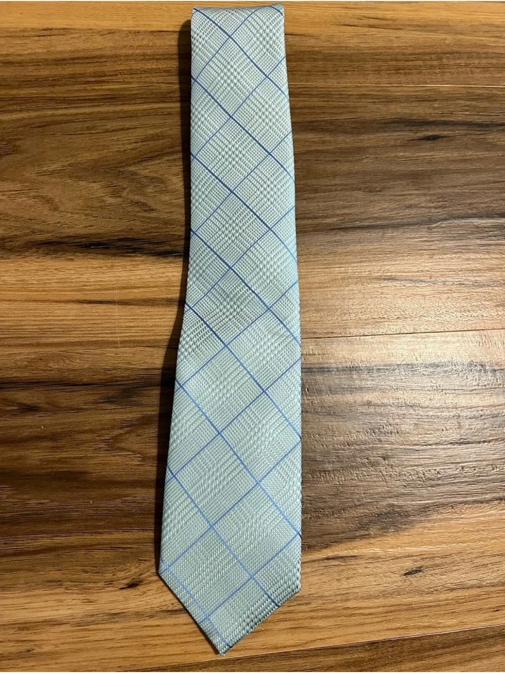 Club Room Men's Plaid Tie, Mint Green, New with Tags, MSRP $55